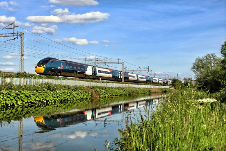 Avanti West Coast pendolino train near Anstey, Leicestershire