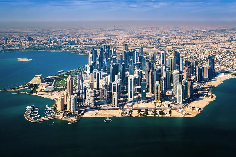 The downtown West Bay area of Doha, Qatar